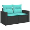 vidaXL 7-delige Loungeset met kussens poly rattan zwart