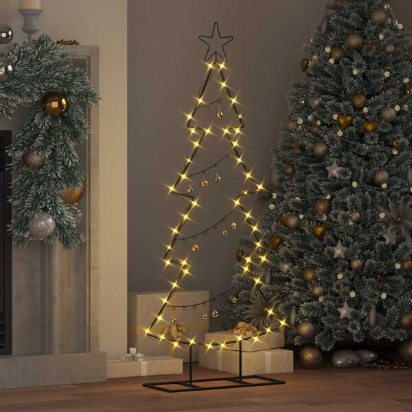vidaXL Metalen kerstboom met standaard Zwart 125 cm Staal