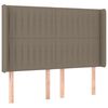 vidaXL Hoofdbord met randen 147x16x118/128 cm stof taupe