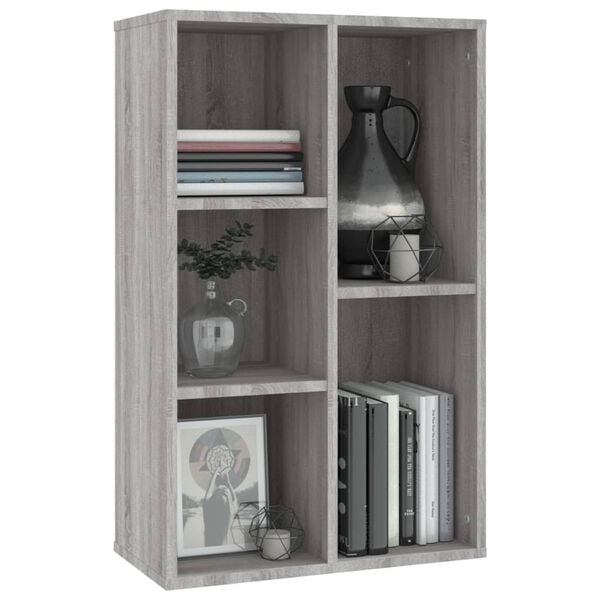 vidaXL Boekenkast/dressoir 50x25x80 cm bewerkt hout sonoma grijs