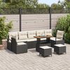 vidaXL Tuin Sofa Set met kussen met opslag 10 pcs Zwart en Crème