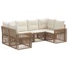 vidaXL Tuinbankenset 6 st 6-Aantal zitplaatsen Beige en Cr&egrave;me Wit