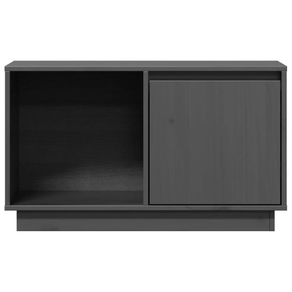 vidaXL Tv-meubel 74x35x44 cm massief grenenhout grijs