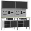 vidaXL Werkbankset 8 st Zwart en Grijs Gepoedercoat staal