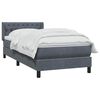 vidaXL Boxspring met matras fluweel donkergrijs 90x220 cm