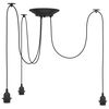 vidaXL Hanglamp met 3 lamphouders E27 metaal zwart