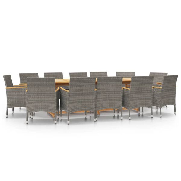 vidaXL 13-delige Tuinset met kussens grijs