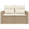 vidaXL Tuinbank 2-zits met kussens poly rattan beige