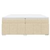 vidaXL Boxspring met matras stof cr&egrave;mekleurig 200x200 cm