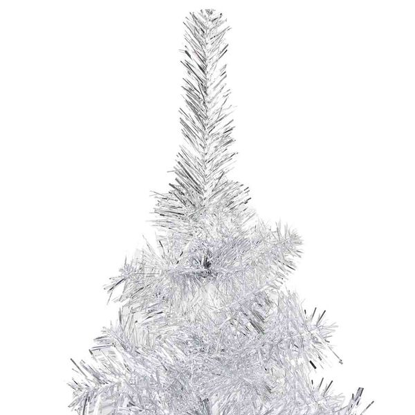 vidaXL Kunstkerstboom met verlichting en kerstballen 120 cm PET zilver