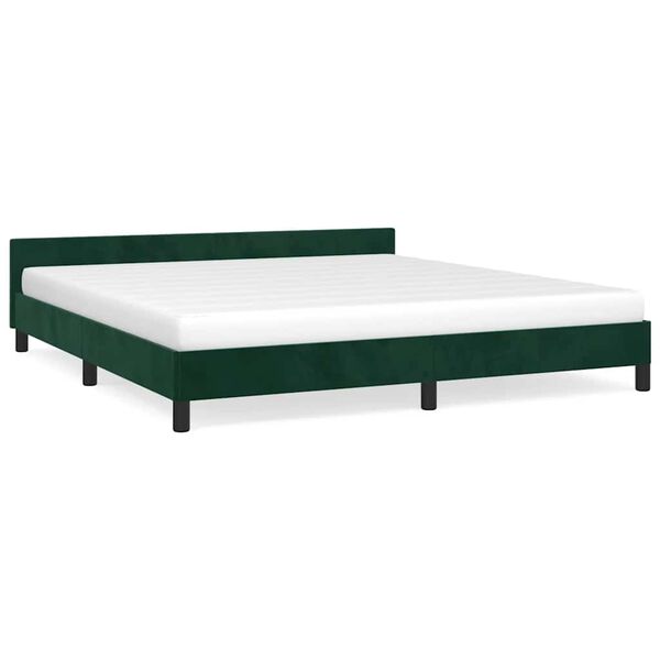vidaXL Bedframe zonder matras 180x200 cm fluweel donkergroen