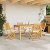 vidaXL Opvouwbare stoel 4 pcs Wit 49 x 57,5 x 92cm Massief acaciahout