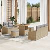 vidaXL Tuin Sofa Set met kussen 8 pcs Beige Poly riet