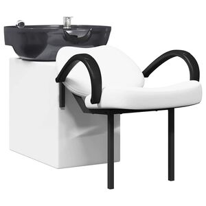 vidaXL Shampoo Stoel Wit en zwart 136 x 60 x 92 cm PVC