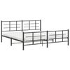 vidaXL Bedframe met hoofd- en voeteneinde metaal zwart 183x213 cm