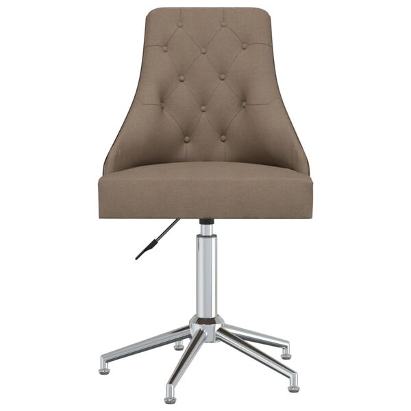 vidaXL Eetkamerstoelen 4 st draaibaar stof taupe