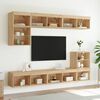 vidaXL 8-delige Tv-wandmeubelset met LED bewerkt hout sonoma eiken
