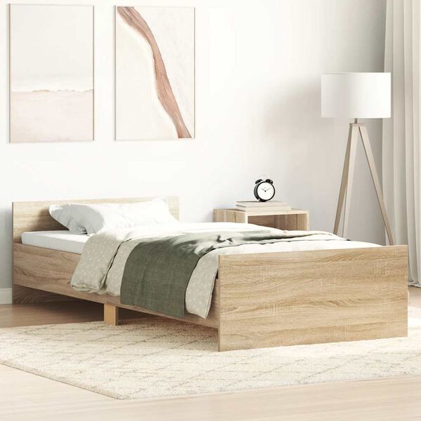 vidaXL Bedframe zonder matras hout sonoma eikenkleurig 100x200 cm