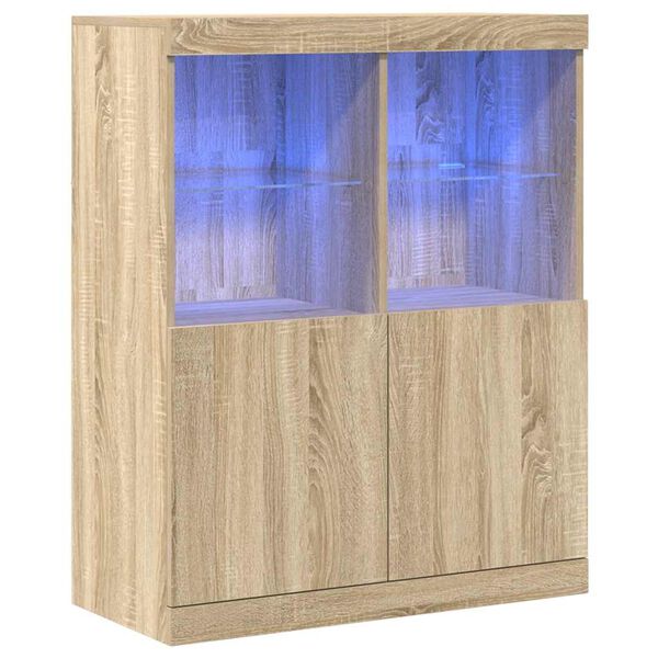 vidaXL Dressoir 81x37x100 cm bewerkt hout sonoma eikenkleurig