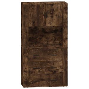 vidaXL Hoge kast bewerkt hout gerookt eikenkleurig