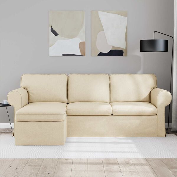 vidaXL Bank Cr&egrave;me Totale afmetingen: 215 x 138 x 80 cm (B x D x H)