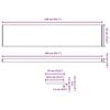 vidaXL Raamsokkel Wit 140 x 35 x 4,5 cm PVC