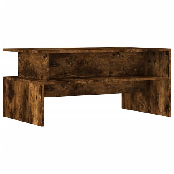vidaXL Salontafel 90x55x42,5 cm bewerkt hout gerookt eikenkleurig