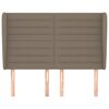 vidaXL Hoofdbord met randen 147x23x118/128 cm stof taupe