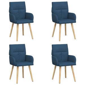 vidaXL Eettafelstoelen 4 st Stof Blauw 60 x 56 x 93 cm