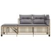vidaXL 3-delige Loungeset met kussens poly rattan gemengd beige