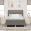 vidaXL Boxspringbed met LED-stripverlichting Taupe 140 x 200 cm Stof