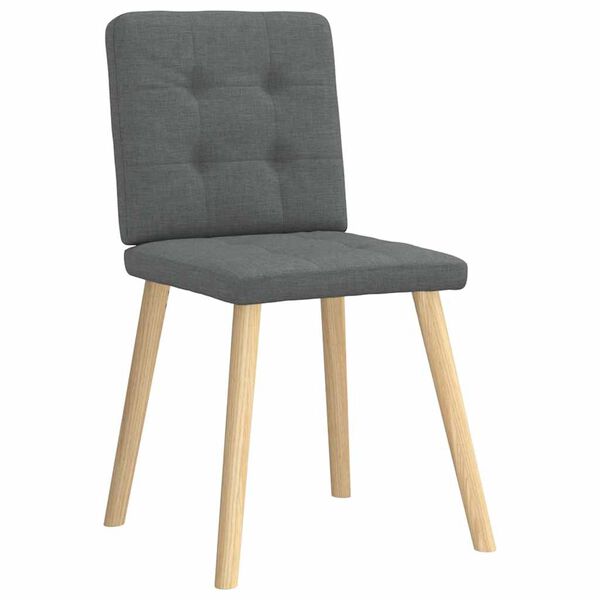 vidaXL Eetkamerstoelen 4 st stof donkergrijs