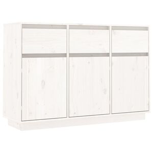 vidaXL Dressoir 111x36x75 cm massief grenenhout wit