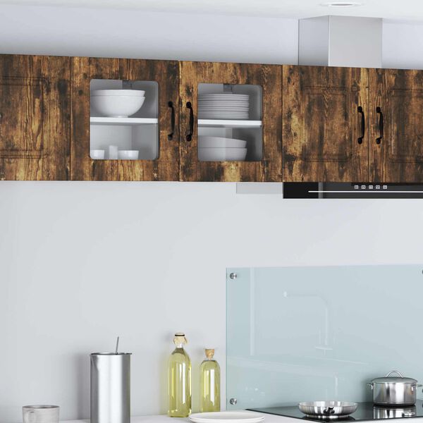 vidaXL Keukenkast 2 pcs Gerookt eiken 40 x 31 x 40 cm Bewerkt hout