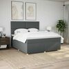 vidaXL Boxspring met matras stof donkergrijs 180x200 cm