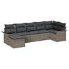vidaXL Tuin Sofa Set met kussen 7 pcs Grijs poly rattan