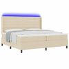 vidaXL LED Box Spring Bed met matras Cr&egrave;me 200 x 200 cm Stof