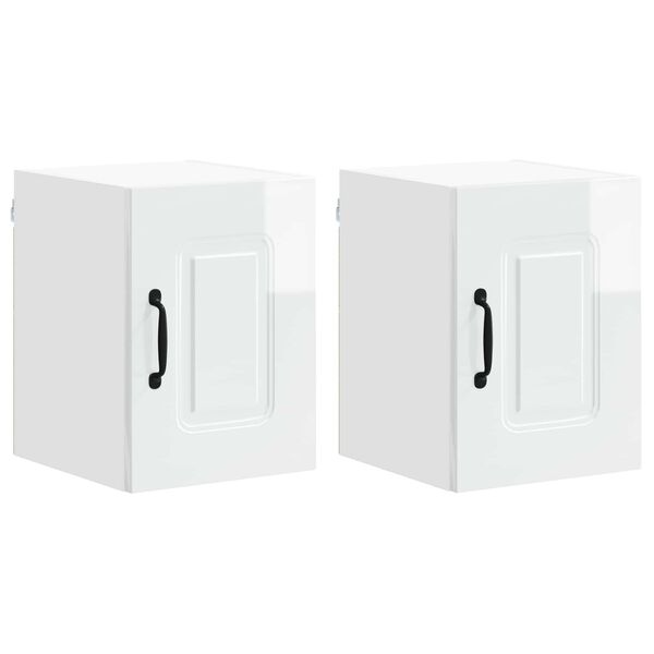 vidaXL Keukenkast Kalmar 2 pcs Hoogglans wit 30 x 31 x 40 cm