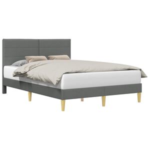 vidaXL Bedframe met hoofdeinde Donkergrijs 140 x 200 cm Stof