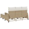 vidaXL 3-delige Tuinbankstel met kussens L-vormig beige poly rattan