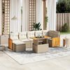 vidaXL 8-delige Loungeset met kussens poly rattan beige