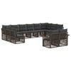 vidaXL Tuinbankenset 12 st Grijs poly rattan