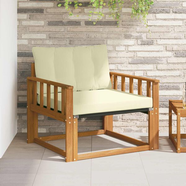 vidaXL Buiten bankenset Massief Acaciahout en Textilene Naturel