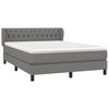 vidaXL Boxspring met matras stof donkergrijs 140x190 cm