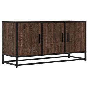 vidaXL Tv-meubel 100x35x50 cm bewerkt hout metaal bruin eikenkleur