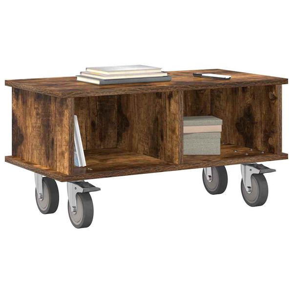 vidaXL TV-standaard Gerookt eiken 68,5 x 35 x 35 cm Bewerkt hout