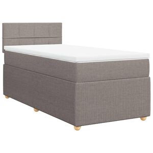 vidaXL Boxspring met matras stof taupe 80x200 cm