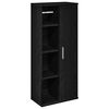 vidaXL Badkamerkast met rolhouder 39x22x90 cm zwart