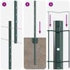 vidaXL Hek met Paal Groen 1,2 x 25 m Staal en PVC