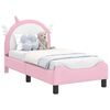 vidaXL Peuterbedframe met hoofdbord met hoofdeinde Roze 70 x 140 cm PU